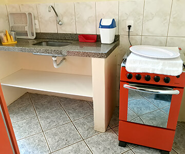 imagem da cozinha do apartamento de um quarto do San Diego